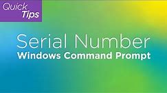 Serial Number: Windows Command Prompt | Lenovo Support Quick Tips
