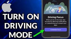 How To Turn On Driving Mode On iPhone