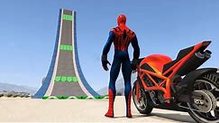 El Hombre Araña en Moto Imposible Mega Rampa - Spider-Man