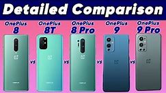 Oneplus 8 vs Oneplus 8T vs Oneplus 8 Pro vs Oneplus 9 vs Oneplus 9 Pro Gaming, Battery and Benchmark
