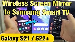 Galaxy S21 / S21+ : How to Wireless Screen Mirror to Samsung Smart TV (No Wifi Needed)
