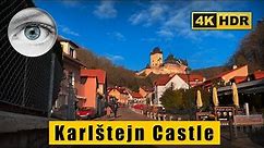 Karlštejn Castle (Hrad Karlštejn) walk 4k HDR - Short trip from Prague, Czech Republic 🇨🇿ASMR
