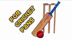 How to draw cricket bat ball and stumps for cricket fans and also for kids learn with easy art guide