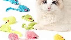 12PCS Faux Fur Mice Cat Toys, 5.5” Realistic Small Mice Size, Rattle Cat Mouse Toy Also Prefilled Catnip, Mouse Toys for Cats, Interactive Cat Toy for Bored Indoor Adult Cats Kitten Kitty Self