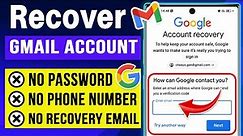 How to recover gmail password without recovery email and phone number 2024 | Recover Google account