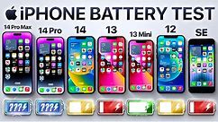 iPhone 14 Pro Max vs 14 Pro / 14 / 13 / 13 mini / 12 / SE Battery Test!