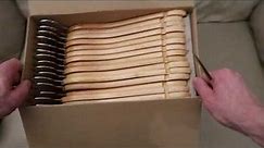 Amazon Basics Wood Suit Hangers - 30 Pack, Maple Unboxing