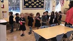 Transition from large group to line up and line up chant prek3