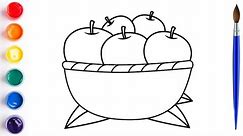 Apple Fruit Basket Basic How to Draw Tips | Drawing Painting Step by Step Drawing #337