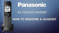 Panasonic - Telephones - Function - How to register a handset. Models listed in Description.