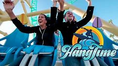 Riding HangTime! AWESOME New Roller Coaster at Knott's Berry Farm! Day & Night View!