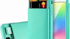 LAMEEKU iPhone 6 Plus / 6S Plus Card Holder Case, Protective Wallet Cover Leather Wallet case Credit Card Slot Holder, Holder Cover Compatible for iPhone 6 Plus / 6S Plus 5.5 inch - Mint Green
