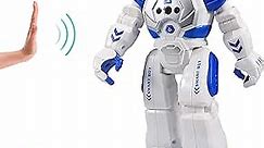 RC Robot for Kids Intelligent Programmable Robot with Infrared Controller Toys, Dancing, Singing, Led Eyes, Gesture Sensing Robot Kit, Blue