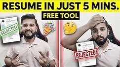 BEST FREE AI TOOL TO CREATE RESUME IN 5 MINUTES | FULL DETAILED VIDEO | TOP AI TOOL FOR RESUME