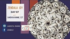 ZENDALA JOY Day 7 - String 14, exploring Zentangle® and Mandala
