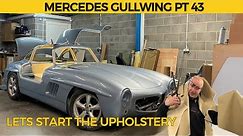 leather and more leather for the interior of the mercedes gullwing 300sl