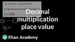 Decimal multiplication place value
