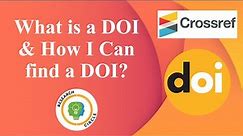 What is a Digital Object Identifier (DOI)? | Crossref DOI | How to locate and search for a DOI !!!