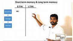 M.A. Psychology: Short term & Long term memory