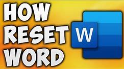 How to Reset Word Settings to Default - How to Reset Default Settings in MS Word or Microsoft Word