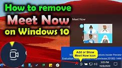 How to remove the Meet Now icon on Windows 10? #meetnow