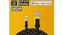 DEWALT Lightning to USB Cable — Reinforced Braided Cable for Lightning — Charger Cord Compatible with iPhone — Apple Compatible Charging Cable — 4 ft