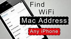 How to Find WIFI MAC Address on iPhone