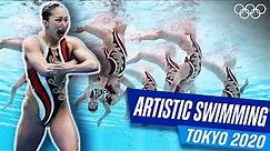 Beautiful performance by Team Japan's artistic swimmers at Tokyo 2020🏊‍♀️🇯🇵