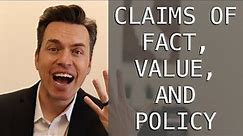 Claims of Fact, Value and Policy | COMMUNICATION STUDIES