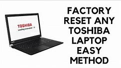 Factory reset almost ANY Toshiba laptop | How to Factory Reset Any Toshiba Laptop | AHAD99 TV |
