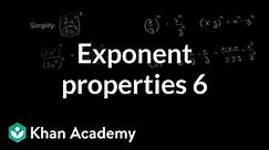 Exponent properties 6 | Exponent expressions and equations | Algebra I | Khan Academy