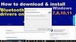 How to download and install bluetooth driver on windows 10, windows 11 or older version pc