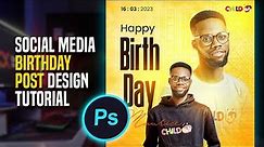 Epic social media birthday art design with photoshop cc 2021