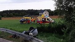 Czartajew. Wypadek w powiecie siemiatyckim. Akcja ratunkowa po dachowaniu auta (zdjęcia)