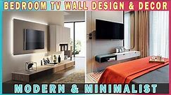 MODERN & MINIMALIST! 40+ Stunning Master Bedroom TV Wall Design & Decoration 2021