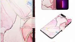 COTDINFOR Compatible with iPhone 8 Plus Wallet case for Women, iPhone 7 Plus Case with Card Holder Luxury Leather with Kickstand Protective Case for iPhone 8 Plus / 7 Plus / 6 Plus Marble Rose Gold