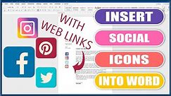 How to Insert Clickable Social Media Icons into Word | Microsoft Word Tutorials