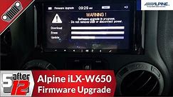 Alpine iLX-W650 Firmware Upgrade - V1.009_0604