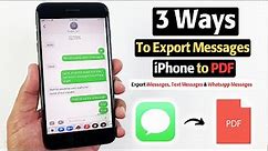 How to Export Text Messages from iPhone to PDF (3 Ways Including Free Ones)