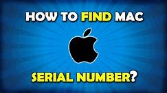 How To Find Serial Number On Macbook Pro / Air / iMac?