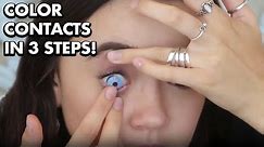 How to Put in Color Contacts Fast & Easy ... I Put in 7 Colors! Fiona Frills