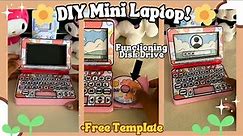 ୨✿୧ DIY:How to make a Mini Cardboard Laptop! |+Free Template | #cardboardcraft #diycrafts