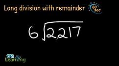 Long Division with Remainder | Example