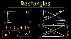 Rectangles - Properties of Parallelograms, Special Quadrilaterals - Geometry