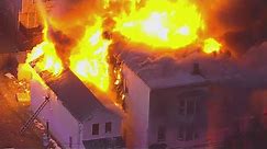 Raw Video: Buildings Engulfed In Fire In Newark