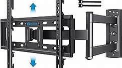 Pipishell Full Motion TV Wall Mount for Most 26-60 inch Flat & Curved TVs up to 77 lbs, Adjustable Bracket Height, Single Articulating Arm, Extension, Max VESA 400x400mm, PIMF9