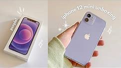 💜 unboxing iphone 12 mini purple in 2023 | phone cases try on !