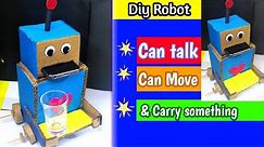 How to make a cardboard robot | ( Can talk, move & carry) | How to make a robot