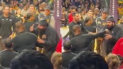 LeBron James pushes away fan for running up to him on Lakers bench 😳