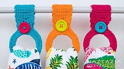 HOW to CROCHET HANGING RING TOWEL HOLDER - Easy Toppers for Kitchen